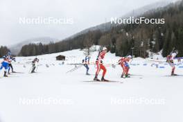 25.03.2023, Ulrichen, Switzerland (SUI): Jesco Mengis (SUI), Loris Maier (SUI), Jens Berger (SUI), (l-r) - Swiss Championships biathon, mass, Ulrichen (SUI). www.nordicfocus.com. © Manzoni/NordicFocus. Every downloaded picture is fee-liable.