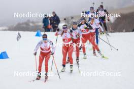 25.03.2023, Ulrichen, Switzerland (SUI): Aita Gasparin (SUI), Lena Haecki-Gross (SUI), Lea Fischer (SUI), (l-r) - Swiss Championships biathon, mass, Ulrichen (SUI). www.nordicfocus.com. © Manzoni/NordicFocus. Every downloaded picture is fee-liable.