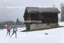 25.03.2023, Ulrichen, Switzerland (SUI): Enya Muerner (SUI), Emma Kaufmann (SUI), (l-r) - Swiss Championships biathon, mass, Ulrichen (SUI). www.nordicfocus.com. © Manzoni/NordicFocus. Every downloaded picture is fee-liable.