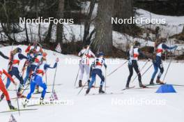 25.03.2023, Ulrichen, Switzerland (SUI): Event Feature: group of athletes competing - Swiss Championships biathon, mass, Ulrichen (SUI). www.nordicfocus.com. © Manzoni/NordicFocus. Every downloaded picture is fee-liable.