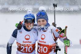 26.03.2023, Ulrichen, Switzerland (SUI): Peter Flurin (SUI), Amy Baserga (SUI), (l-r) - Swiss Championships biathon, single mixed relay, Ulrichen (SUI). www.nordicfocus.com. © Manzoni/NordicFocus. Every downloaded picture is fee-liable.