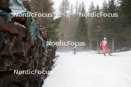 24.03.2023, Ulrichen, Switzerland (SUI): Evelyn Stalder (SUI), Loris Maier (SUI), (l-r) - Swiss Championships biathon, sprint, Ulrichen (SUI). www.nordicfocus.com. © Manzoni/NordicFocus. Every downloaded picture is fee-liable.