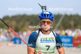 17.09.2023, La Feclaz, France (FRA): Oscar Lombardot (FRA) - Biathlon Samse Summer Tour, pursuit, La Feclaz (FRA). www.nordicfocus.com. © Manzoni/NordicFocus. Every downloaded picture is fee-liable.