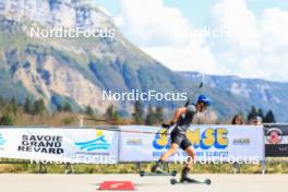 15.09.2023, La Feclaz, France (FRA): Oscar Lombardot (FRA) - Biathlon Samse Summer Tour, training, La Feclaz (FRA). www.nordicfocus.com. © Manzoni/NordicFocus. Every downloaded picture is fee-liable.