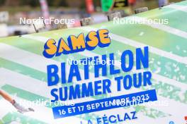 15.09.2023, La Feclaz, France (FRA): Event Feature: Track signs - Biathlon Samse Summer Tour, training, La Feclaz (FRA). www.nordicfocus.com. © Manzoni/NordicFocus. Every downloaded picture is fee-liable.