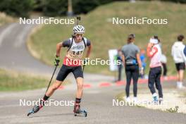 16.09.2023, La Feclaz, France (FRA): Hugo Francois (FRA) - Biathlon Samse Summer Tour, sprint, La Feclaz (FRA). www.nordicfocus.com. © Manzoni/NordicFocus. Every downloaded picture is fee-liable.