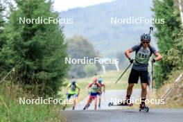 16.09.2023, La Feclaz, France (FRA): Anatole Cahu (FRA) - Biathlon Samse Summer Tour, sprint, La Feclaz (FRA). www.nordicfocus.com. © Manzoni/NordicFocus. Every downloaded picture is fee-liable.