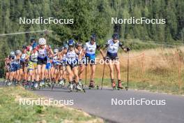27.08.2023, Brezno-Osrblie, Slovakia (SVK): Marketa Davidova (CZE), Marion Wiesensarter (GER), Susan Kuelm (EST), Tuuli Tomingas (EST), (l-r) - IBU Summer Biathlon World Championships, mass women, Brezno-Osrblie (SVK). www.nordicfocus.com. © Manzoni/NordicFocus. Every downloaded picture is fee-liable.