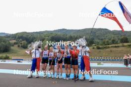 27.08.2023, Brezno-Osrblie, Slovakia (SVK): Jessica Jislova (CZE), Marketa Davidova (CZE), (l-r) - IBU Summer Biathlon World Championships, mass women, Brezno-Osrblie (SVK). www.nordicfocus.com. © Manzoni/NordicFocus. Every downloaded picture is fee-liable.