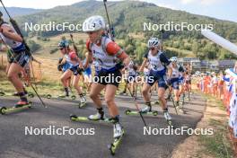 27.08.2023, Brezno-Osrblie, Slovakia (SVK): Natalia Sidorowicz (POL), Tereza Vobornikova (CZE), Khrystyna Dmytrenko (UKR), (l-r) - IBU Summer Biathlon World Championships, mass women, Brezno-Osrblie (SVK). www.nordicfocus.com. © Manzoni/NordicFocus. Every downloaded picture is fee-liable.