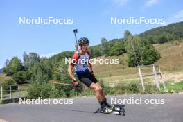 27.08.2023, Brezno-Osrblie, Slovakia (SVK): Daniel Malusek (CZE) - IBU Summer Biathlon World Championships, pursuit junior men, Brezno-Osrblie (SVK). www.nordicfocus.com. © Manzoni/NordicFocus. Every downloaded picture is fee-liable.