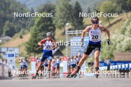 27.08.2023, Brezno-Osrblie, Slovakia (SVK): Matyas Martan (CZE), Konrad Badacz (POL), (l-r) - IBU Summer Biathlon World Championships, pursuit junior men, Brezno-Osrblie (SVK). www.nordicfocus.com. © Manzoni/NordicFocus. Every downloaded picture is fee-liable.