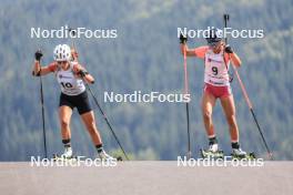 27.08.2023, Brezno-Osrblie, Slovakia (SVK): Katerina Pavlu (CZE), Stefani Yolova (BUL), (l-r) - IBU Summer Biathlon World Championships, pursuit junior women, Brezno-Osrblie (SVK). www.nordicfocus.com. © Manzoni/NordicFocus. Every downloaded picture is fee-liable.