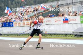 26.08.2023, Brezno-Osrblie, Slovakia (SVK): Ethan Clarke (GBR) - IBU Summer Biathlon World Championships, sprint junior men, Brezno-Osrblie (SVK). www.nordicfocus.com. © Manzoni/NordicFocus. Every downloaded picture is fee-liable.