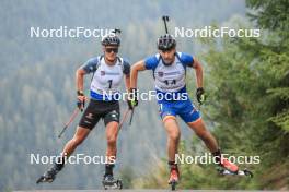 26.08.2023, Brezno-Osrblie, Slovakia (SVK): Dominic Schmuck (GER), George Buta (ROU), (l-r) - IBU Summer Biathlon World Championships, sprint men, Brezno-Osrblie (SVK). www.nordicfocus.com. © Manzoni/NordicFocus. Every downloaded picture is fee-liable.