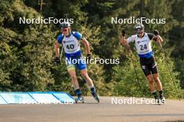 26.08.2023, Brezno-Osrblie, Slovakia (SVK): Kirill Bauer (KAZ), Raido Raenkel (EST), (l-r) - IBU Summer Biathlon World Championships, sprint men, Brezno-Osrblie (SVK). www.nordicfocus.com. © Manzoni/NordicFocus. Every downloaded picture is fee-liable.