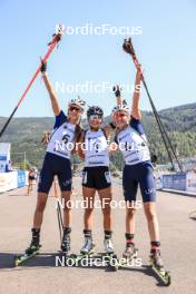24.08.2023, Brezno-Osrblie, Slovakia (SVK): Olena Horodna (UKR), Lora Hristova (BUL), Oleksandra Merkushyna (UKR), (l-r) - IBU Summer Biathlon World Championships, super sprint junior women, Brezno-Osrblie (SVK). www.nordicfocus.com. © Manzoni/NordicFocus. Every downloaded picture is fee-liable.