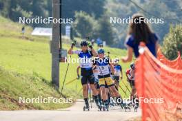 25.08.2023, Brezno-Osrblie, Slovakia (SVK): Rene Zahkna (EST), Jesper Nelin (SWE), (l-r) - IBU Summer Biathlon World Championships, super sprint men, Brezno-Osrblie (SVK). www.nordicfocus.com. © Manzoni/NordicFocus. Every downloaded picture is fee-liable.