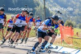 25.08.2023, Brezno-Osrblie, Slovakia (SVK): Alexandr Mukhin (KAZ) - IBU Summer Biathlon World Championships, super sprint men, Brezno-Osrblie (SVK). www.nordicfocus.com. © Manzoni/NordicFocus. Every downloaded picture is fee-liable.
