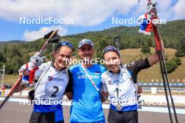 25.08.2023, Brezno-Osrblie, Slovakia (SVK): Susan Kuelm (EST), Tuuli Tomingas (EST), (l-r) - IBU Summer Biathlon World Championships, super sprint women, Brezno-Osrblie (SVK). www.nordicfocus.com. © Manzoni/NordicFocus. Every downloaded picture is fee-liable.