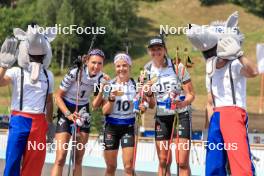 25.08.2023, Brezno-Osrblie, Slovakia (SVK): Tuuli Tomingas (EST), Marion Wiesensarter (GER), Lisa Maria Spark (GER), (l-r) - IBU Summer Biathlon World Championships, super sprint women, Brezno-Osrblie (SVK). www.nordicfocus.com. © Manzoni/NordicFocus. Every downloaded picture is fee-liable.