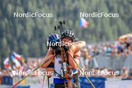 25.08.2023, Brezno-Osrblie, Slovakia (SVK): Marion Wiesensarter (GER), Lisa Maria Spark (GER), (l-r) - IBU Summer Biathlon World Championships, super sprint women, Brezno-Osrblie (SVK). www.nordicfocus.com. © Manzoni/NordicFocus. Every downloaded picture is fee-liable.