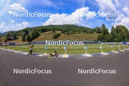 23.08.2023, Brezno-Osrblie, Slovakia (SVK): Event Feature: Overview over the shooting range - IBU Summer Biathlon World Championships, training, Brezno-Osrblie (SVK). www.nordicfocus.com. © Manzoni/NordicFocus. Every downloaded picture is fee-liable.