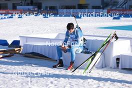 14.02.2023, Oberhof, Germany (GER): Apostolos Angelis (GRE) - IBU World Championships Biathlon, individual men, Oberhof (GER). www.nordicfocus.com. © Manzoni/NordicFocus. Every downloaded picture is fee-liable.