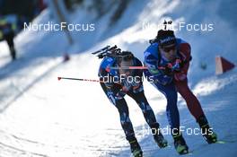 14.02.2023, Oberhof, Germany (GER): Endre Stroemsheim (NOR), Quentin Fillon Maillet (FRA), (l-r) - IBU World Championships Biathlon, individual men, Oberhof (GER). www.nordicfocus.com. © Reichert/NordicFocus. Every downloaded picture is fee-liable.