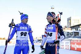 14.02.2023, Oberhof, Germany (GER): Elia Zeni (ITA), Vincent Bonacci (USA), (l-r) - IBU World Championships Biathlon, individual men, Oberhof (GER). www.nordicfocus.com. © Manzoni/NordicFocus. Every downloaded picture is fee-liable.