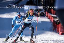 14.02.2023, Oberhof, Germany (GER): Lukas Hofer (ITA), David Zobel (GER), (l-r) - IBU World Championships Biathlon, individual men, Oberhof (GER). www.nordicfocus.com. © Manzoni/NordicFocus. Every downloaded picture is fee-liable.