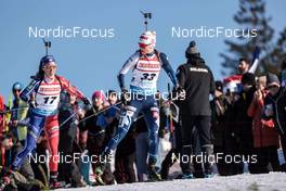 15.02.2023, Oberhof, Germany (GER): Anais Chevalier-Bouchet (FRA), Mari Eder (FIN), (l-r) - IBU World Championships Biathlon, individual women, Oberhof (GER). www.nordicfocus.com. © Manzoni/NordicFocus. Every downloaded picture is fee-liable.