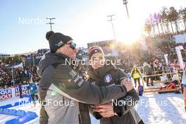 15.02.2023, Oberhof, Germany (GER): Jonne Kahkonen (FIN), coach Team Italy, Lisa Vittozzi (ITA), (l-r) - IBU World Championships Biathlon, individual women, Oberhof (GER). www.nordicfocus.com. © Manzoni/NordicFocus. Every downloaded picture is fee-liable.