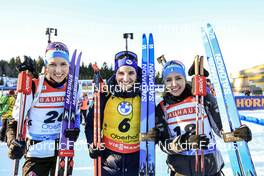 15.02.2023, Oberhof, Germany (GER): Tuuli Tomingas (EST), Julia Simon (FRA), Samuela Comola (ITA), (l-r) - IBU World Championships Biathlon, individual women, Oberhof (GER). www.nordicfocus.com. © Manzoni/NordicFocus. Every downloaded picture is fee-liable.
