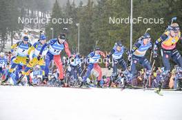 19.02.2023, Oberhof, Germany (GER): Fabien Claude (FRA), Sturla Holm Laegreid (NOR) - IBU World Championships Biathlon, mass men, Oberhof (GER). www.nordicfocus.com. © Reichert/NordicFocus. Every downloaded picture is fee-liable.