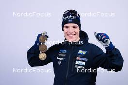 18.02.2023, Oberhof, Germany (GER): Sebastian Samuelsson (SWE) - IBU World Championships Biathlon, medals, Oberhof (GER). www.nordicfocus.com. © Manzoni/NordicFocus. Every downloaded picture is fee-liable.