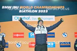 08.02.2023, Oberhof, Germany (GER): Johannes Thingnes Boe (NOR) - IBU World Championships Biathlon, medals, Oberhof (GER). www.nordicfocus.com. © Reichert/NordicFocus. Every downloaded picture is fee-liable.