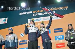 16.02.2023, Oberhof, Germany (GER): Johannes Thingnes Boe (NOR), Marte Olsbu Roeiseland (NOR), (l-r) - IBU World Championships Biathlon, medals, Oberhof (GER). www.nordicfocus.com. © Reichert/NordicFocus. Every downloaded picture is fee-liable.