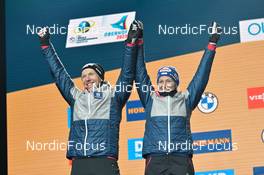 16.02.2023, Oberhof, Germany (GER): David Komatz (AUT), Lisa Theresa Hauser (AUT), (l-r) - IBU World Championships Biathlon, medals, Oberhof (GER). www.nordicfocus.com. © Reichert/NordicFocus. Every downloaded picture is fee-liable.