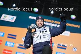 12.02.2023, Oberhof, Germany (GER): Sturla Holm Laegreid (NOR) - IBU World Championships Biathlon, medals, Oberhof (GER). www.nordicfocus.com. © Reichert/NordicFocus. Every downloaded picture is fee-liable.