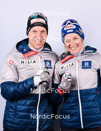 16.02.2023, Oberhof, Germany (GER): David Komatz (AUT), Lisa Theresa Hauser (AUT), (l-r) - IBU World Championships Biathlon, medals, Oberhof (GER). www.nordicfocus.com. © Manzoni/NordicFocus. Every downloaded picture is fee-liable.