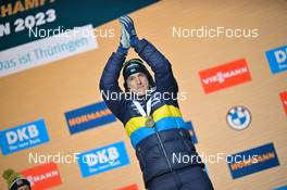 15.02.2023, Oberhof, Germany (GER): Sebastian Samuelsson (SWE) - IBU World Championships Biathlon, medals, Oberhof (GER). www.nordicfocus.com. © Reichert/NordicFocus. Every downloaded picture is fee-liable.