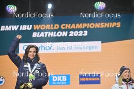 12.02.2023, Oberhof, Germany (GER): Julia Simon (FRA) - IBU World Championships Biathlon, medals, Oberhof (GER). www.nordicfocus.com. © Reichert/NordicFocus. Every downloaded picture is fee-liable.