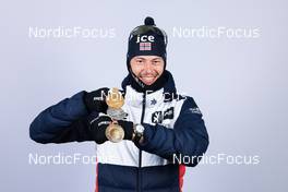 12.02.2023, Oberhof, Germany (GER): Sturla Holm Laegreid (NOR) - IBU World Championships Biathlon, medals, Oberhof (GER). www.nordicfocus.com. © Manzoni/NordicFocus. Every downloaded picture is fee-liable.