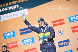 12.02.2023, Oberhof, Germany (GER): Sebastian Samuelsson (SWE) - IBU World Championships Biathlon, medals, Oberhof (GER). www.nordicfocus.com. © Reichert/NordicFocus. Every downloaded picture is fee-liable.