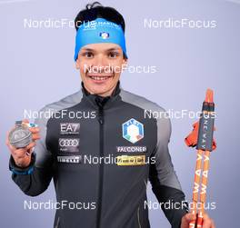 08.02.2023, Oberhof, Germany (GER): Tommaso Giacomel (ITA) - IBU World Championships Biathlon, medals, Oberhof (GER). www.nordicfocus.com. © Manzoni/NordicFocus. Every downloaded picture is fee-liable.