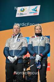 16.02.2023, Oberhof, Germany (GER): David Komatz (AUT), Lisa Theresa Hauser (AUT), (l-r) - IBU World Championships Biathlon, medals, Oberhof (GER). www.nordicfocus.com. © Reichert/NordicFocus. Every downloaded picture is fee-liable.