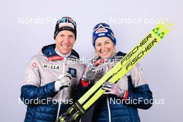 16.02.2023, Oberhof, Germany (GER): David Komatz (AUT), Lisa Theresa Hauser (AUT), (l-r) - IBU World Championships Biathlon, medals, Oberhof (GER). www.nordicfocus.com. © Manzoni/NordicFocus. Every downloaded picture is fee-liable.