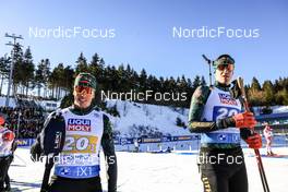 08.02.2023, Oberhof, Germany (GER): Karol Dombrovski (LTU), Vytautas Strolia (LTU), (l-r) - IBU World Championships Biathlon, mixed relay, Oberhof (GER). www.nordicfocus.com. © Manzoni/NordicFocus. Every downloaded picture is fee-liable.