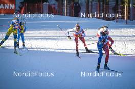 08.02.2023, Oberhof, Germany (GER): Hanna Oeberg (SWE), Dunja Zdouc (AUT), Julia Simon (FRA), (l-r) - IBU World Championships Biathlon, mixed relay, Oberhof (GER). www.nordicfocus.com. © Reichert/NordicFocus. Every downloaded picture is fee-liable.